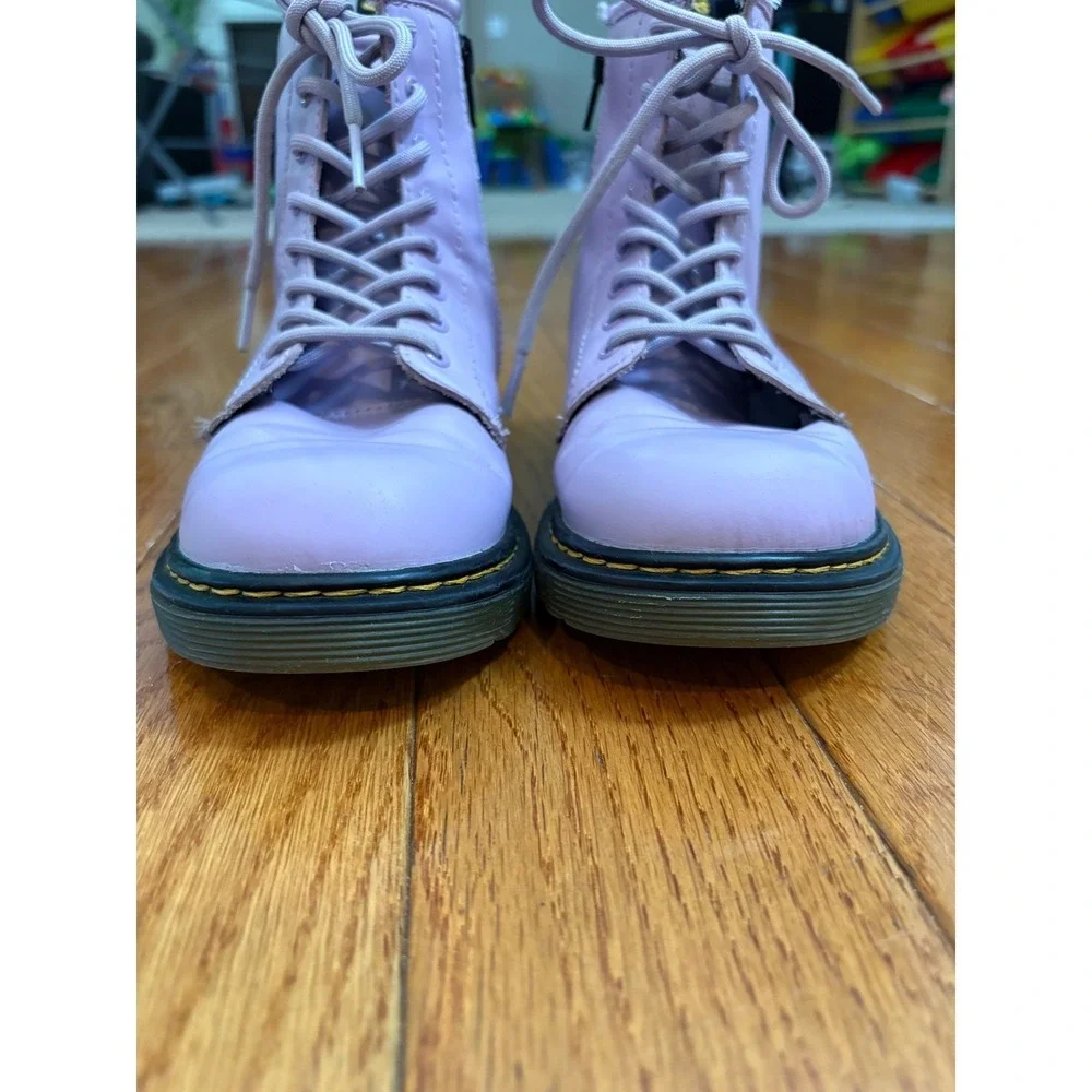 Dr. Martens 1460 J  Purple Lace Up Side Zip Combat Boots Kids US 3 UK 2 EU 34